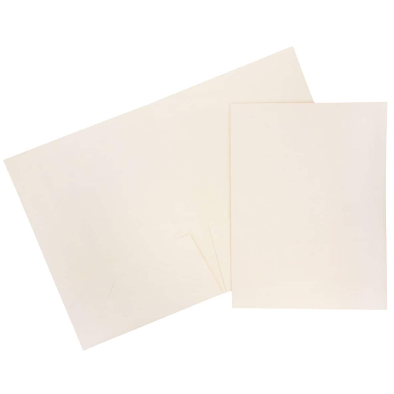 JAM Paper 2-Pocket Textured Linen Business Folders, 100ct.
